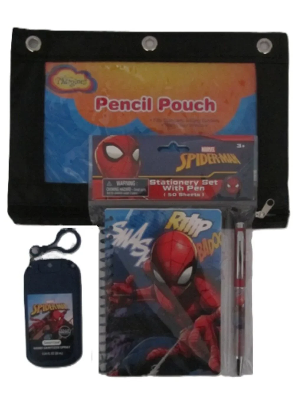 Spiderman Backpack Lunch Bag Water Bottle & School Supplies NEW